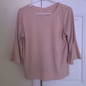 Uniqlo wide sleeve top light pink